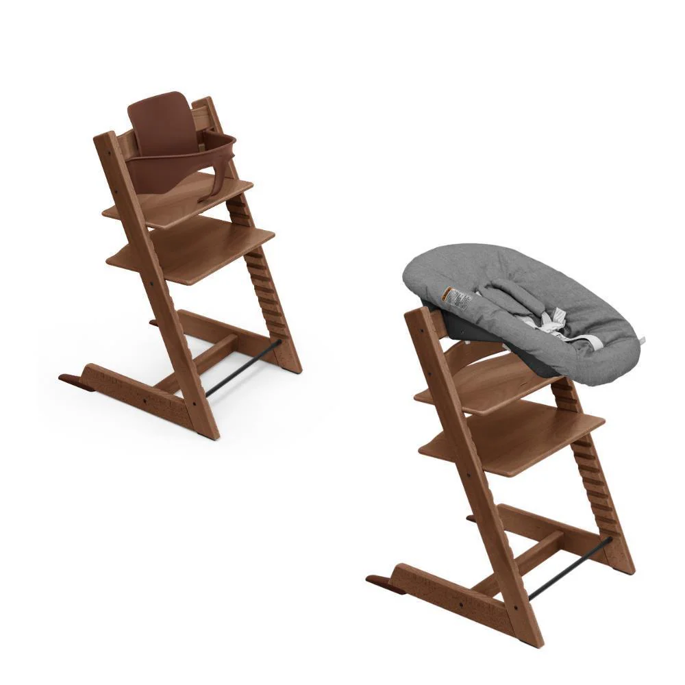 Pack Cadeira da Papa Stokke Tripp Trapp em Madeira + Baby Set² Warm Brown + Newborn Set Anthracite - Image 2
