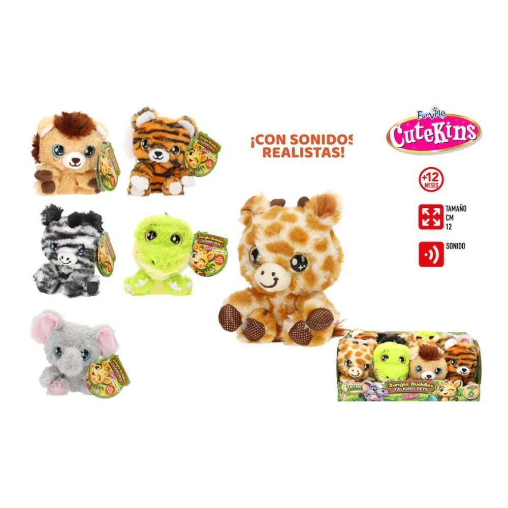 Peluche Cutekins Jungle Buddies com Som 12 cm - Image 8