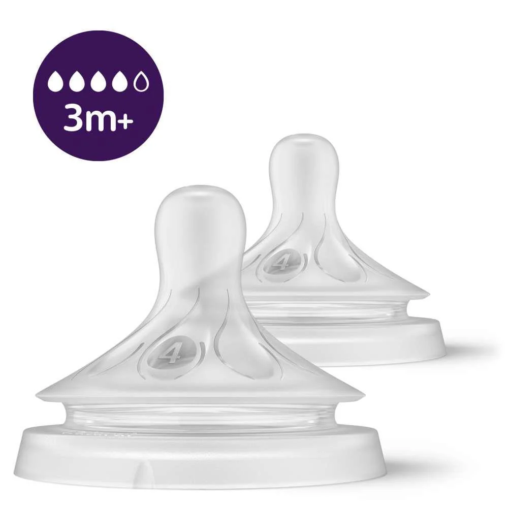 Conjunto de 2 Tetinas Philips Avent Natural Response T4 (3m+)