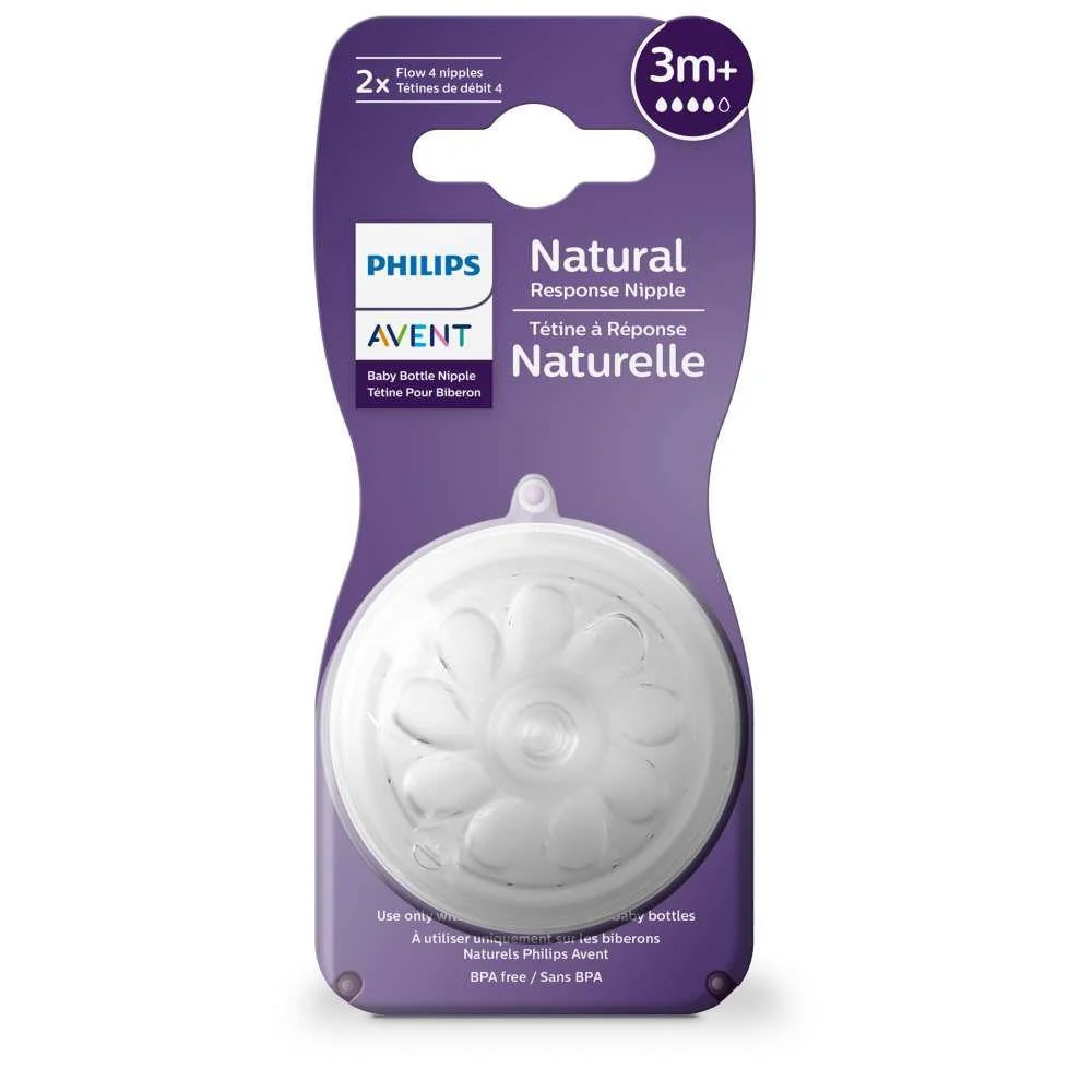 Conjunto de 2 Tetinas Philips Avent Natural Response T4 (3m+) - Image 2