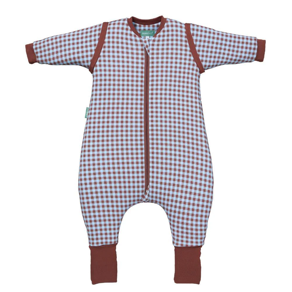 Saco de Dormir/Pijama com Mangas e Meias Molis&Co Vichy Brown&Blue 1A Tog 2.5