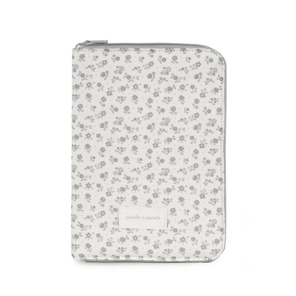Porta Documentos Pasito a Pasito Little Bloom Flowers Grey