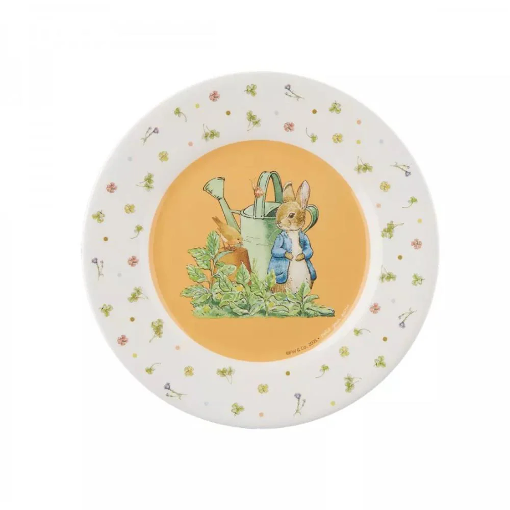 Prato em Melamina Peter Rabbit Flores Branco 20cm