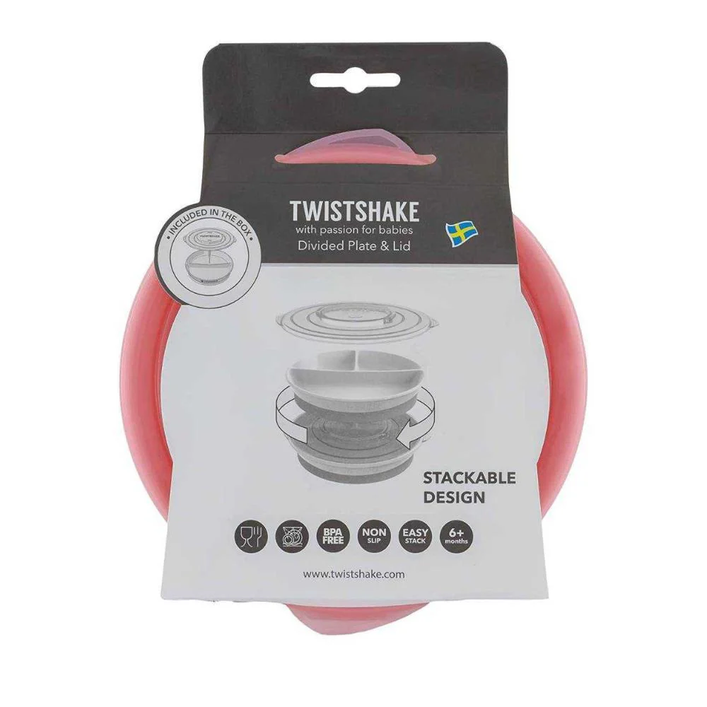 Prato em Silicone com Divisórias e Tampa Twistshake Pink 210ml - Image 4