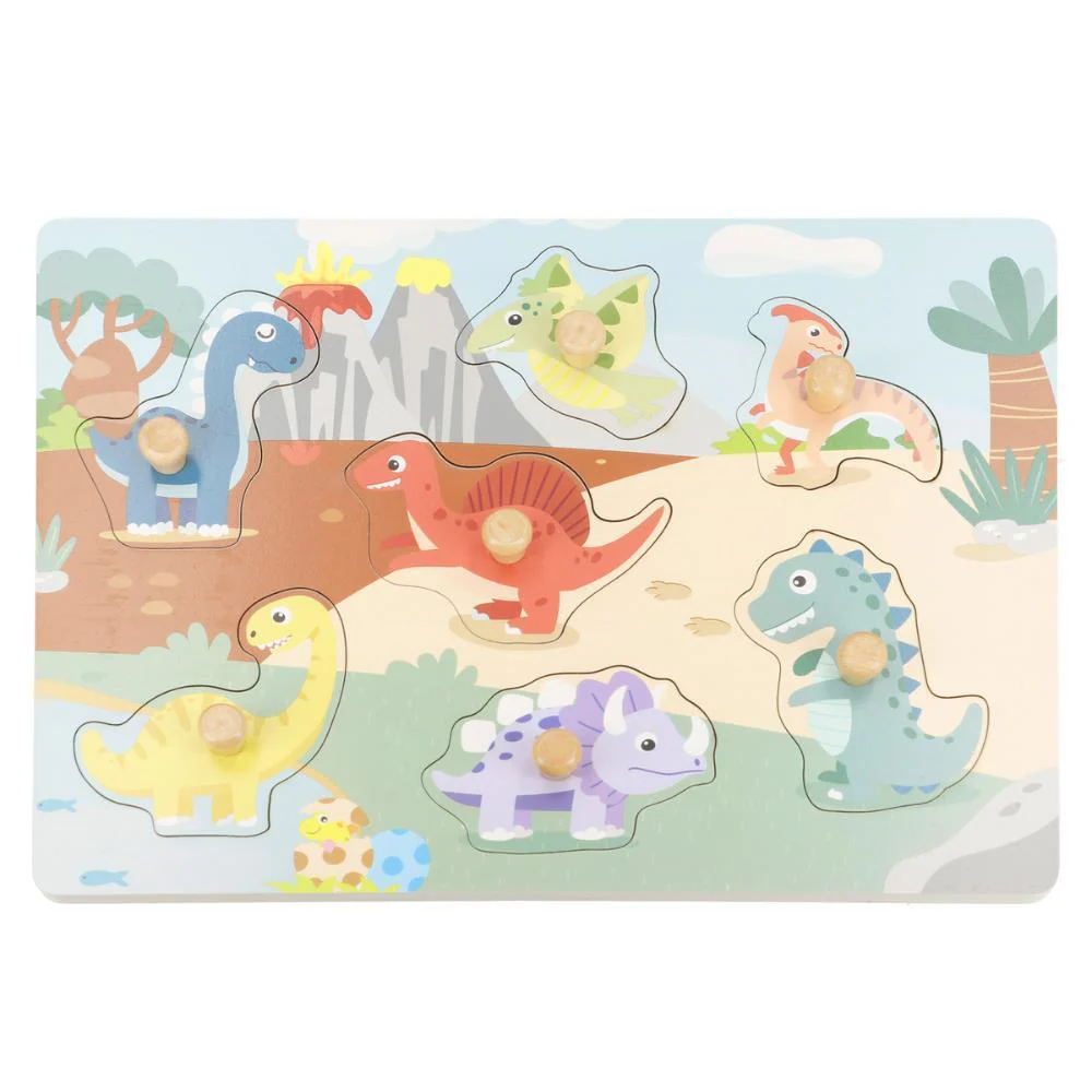 Puzzle de Encaixe Dinossauros/Animais da Quinta em Madeira - Image 4