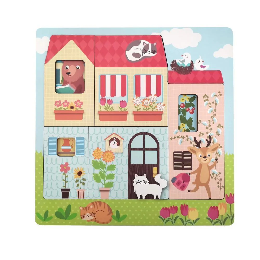 Puzzle Magni Casa em 3 Camadas em Madeira