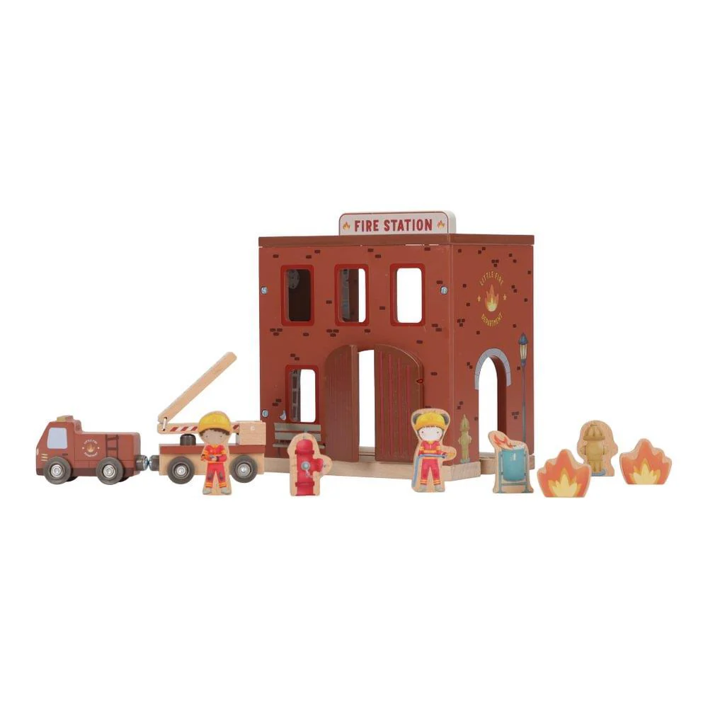 Quartel Bombeiros com Figuras em Madeira LittleDutch
