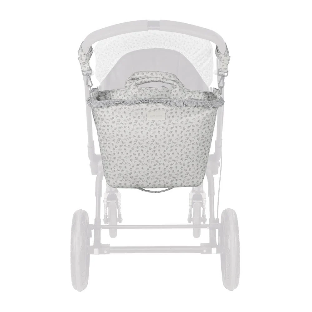 Saco com Muda Fraldas Pasito a Pasito Little Bloom Flowers Grey - Image 11