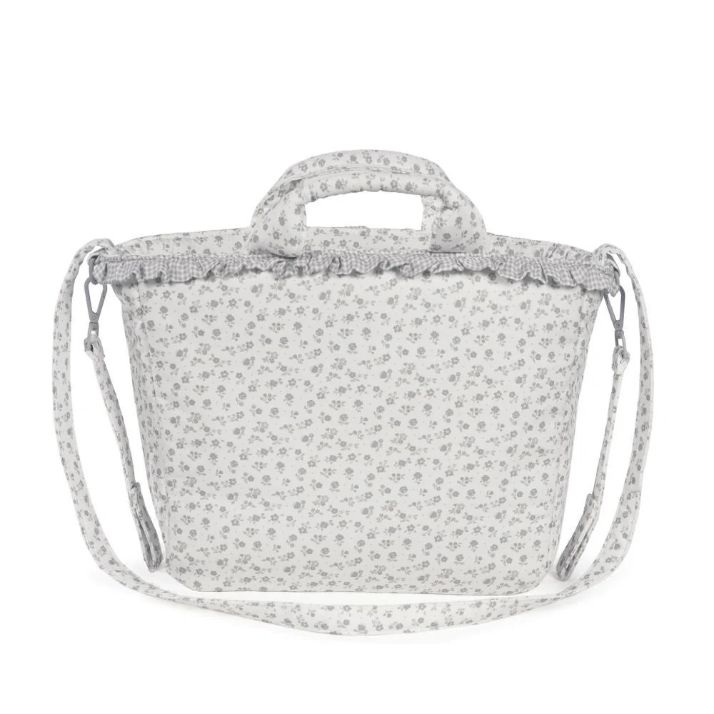 Saco com Muda Fraldas Pasito a Pasito Little Bloom Flowers Grey - Image 5