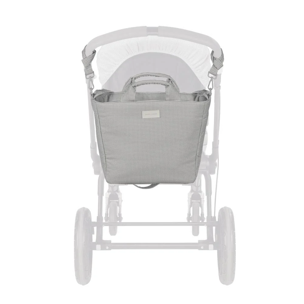 Saco com Muda Fraldas Pasito a Pasito Little Bloom Vichy Grey - Image 10