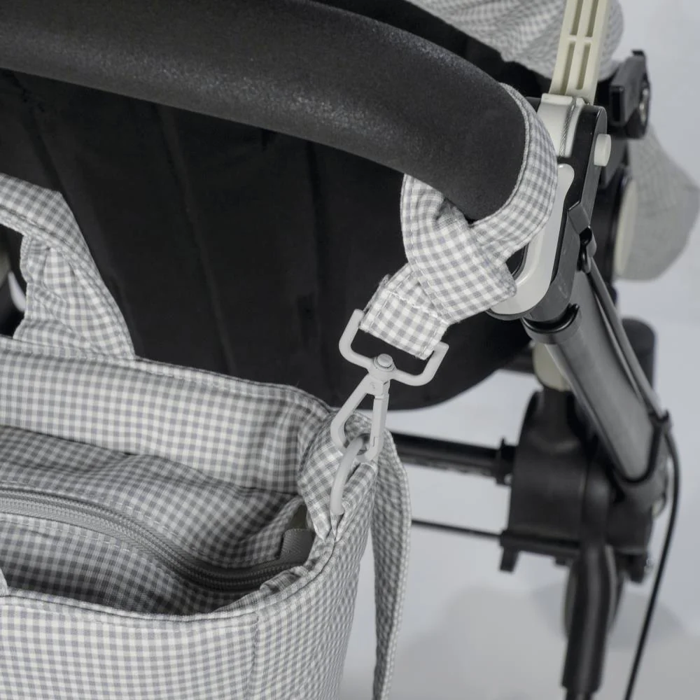 Saco com Muda Fraldas Pasito a Pasito Little Bloom Vichy Grey - Image 11