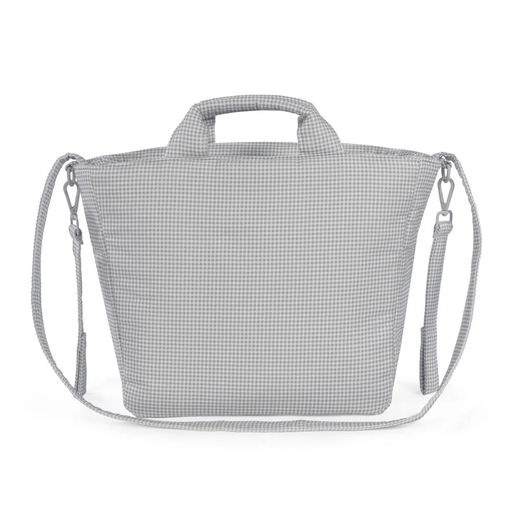 Saco com Muda Fraldas Pasito a Pasito Little Bloom Vichy Grey - Image 4