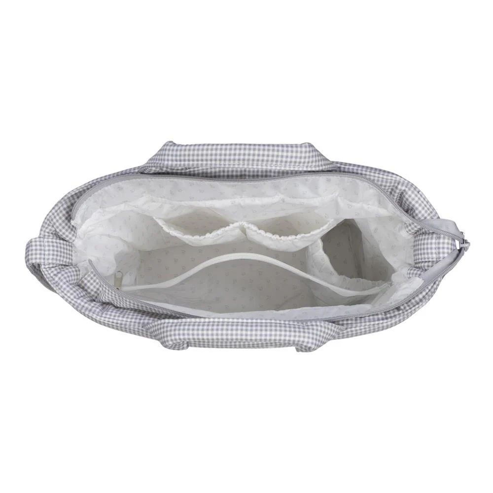 Saco com Muda Fraldas Pasito a Pasito Little Bloom Vichy Grey - Image 6