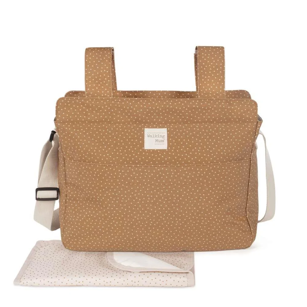 Saco com Muda Fraldas Walking Mum Polka Dot Poppy Cinnamon