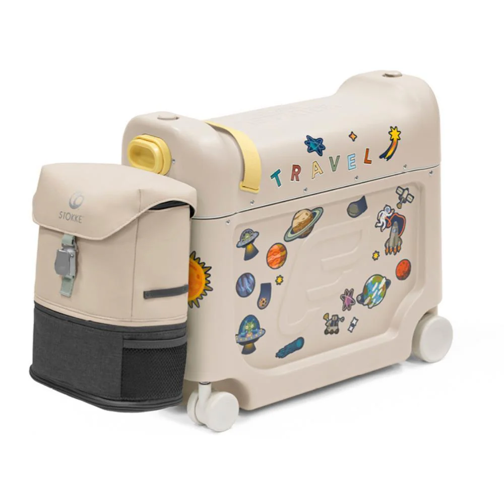 Stokke JetKids Travel Bundle (BedBox + BackPack) Moonglow White