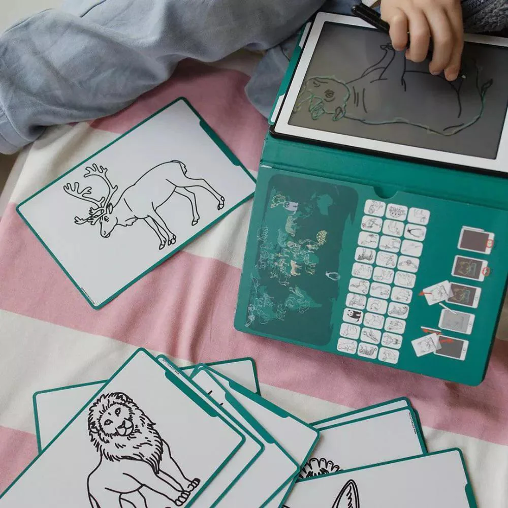Tablet de Desenho a Cores LCD com Capa Kidydraw Animais Selvagens - Image 5