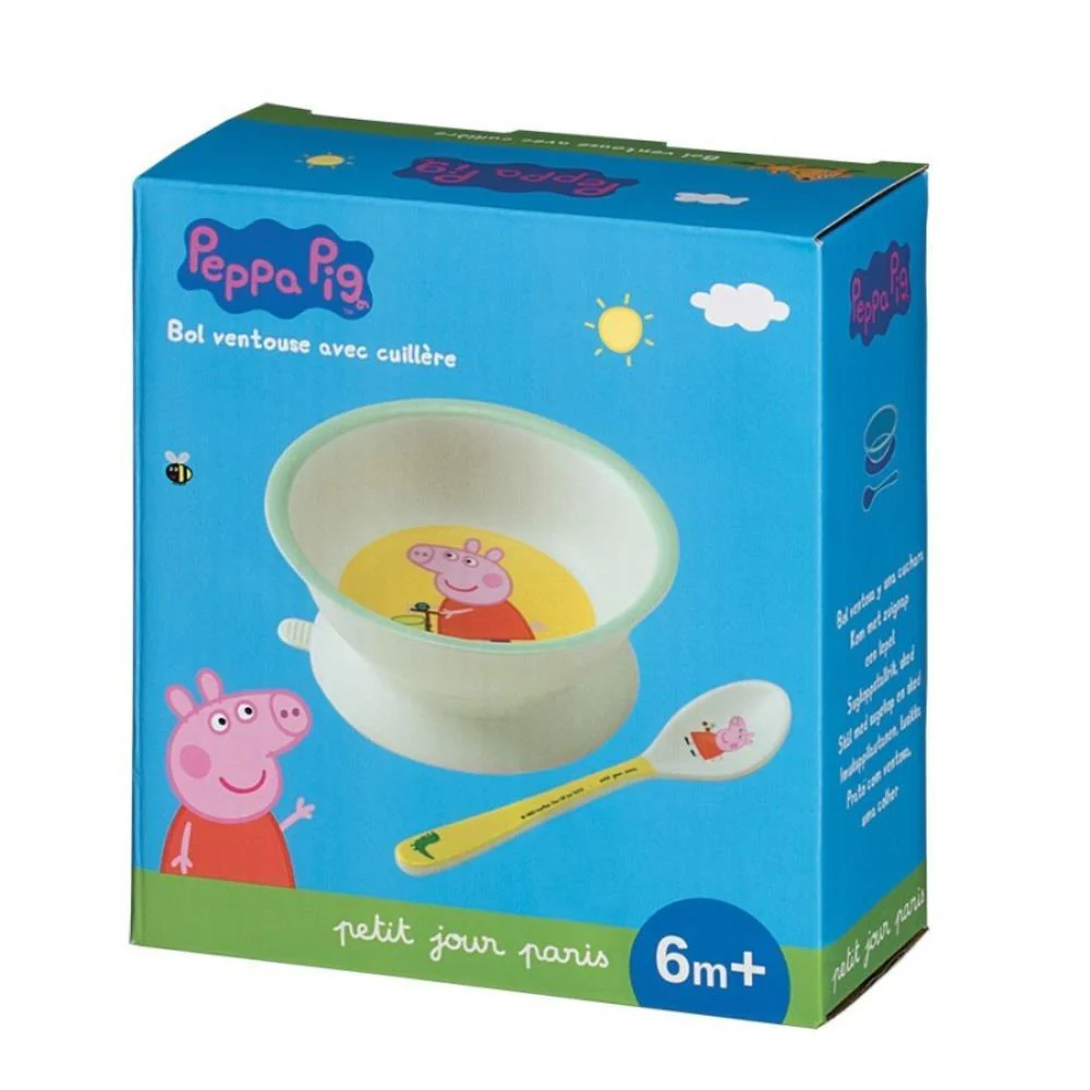 Taça em Melamina com Ventosa 160ml e Colher Peppa Pig Amarelo - Image 2