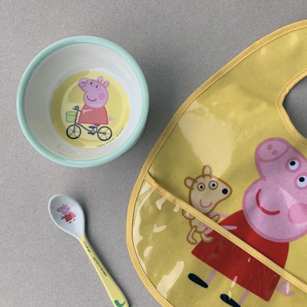 Taça em Melamina com Ventosa 160ml e Colher Peppa Pig Amarelo - Image 4