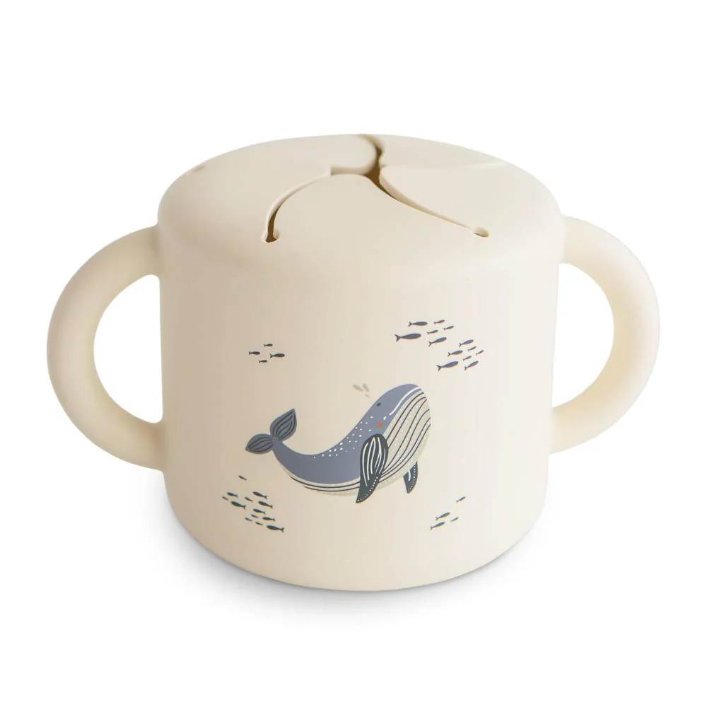 Taça para Snacks em Silicone Mushie Whales