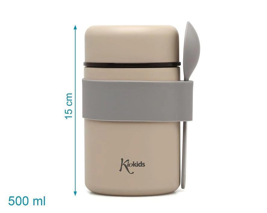 Termo para Sólidos em Inox com Colher Kiokids Bege - Image 4