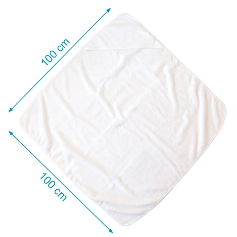 Toalha de Banho com Capuz em Bambu Branco 100x100cm - Image 2