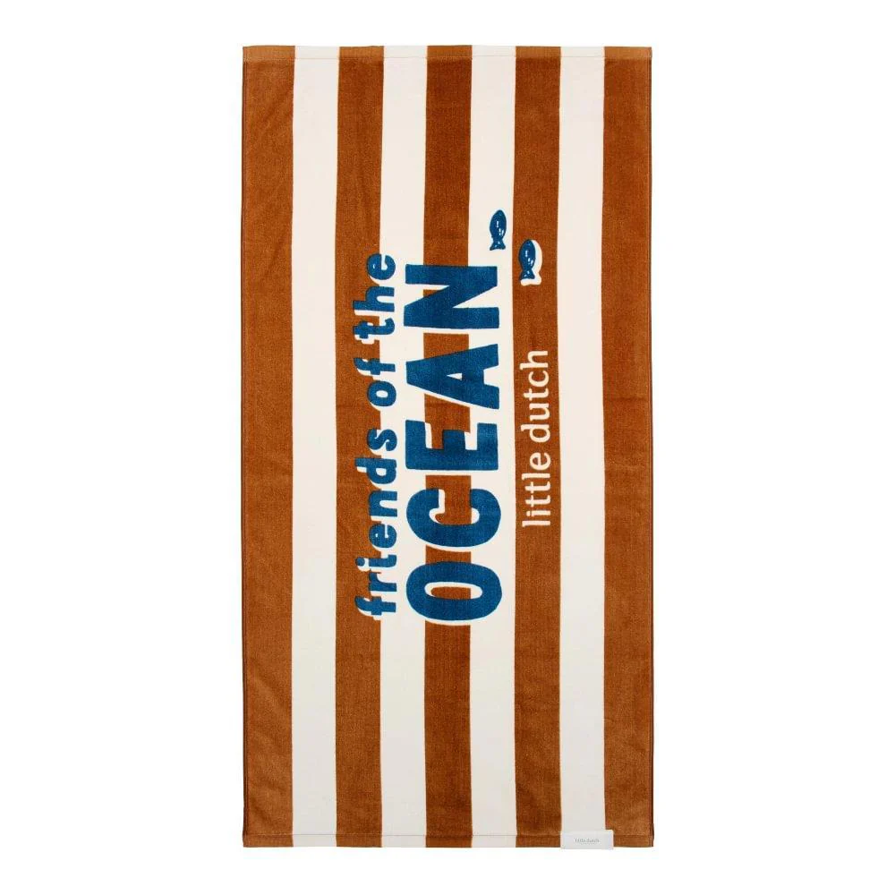 Toalha de Praia Little Dutch Ocean World Brown Stripe