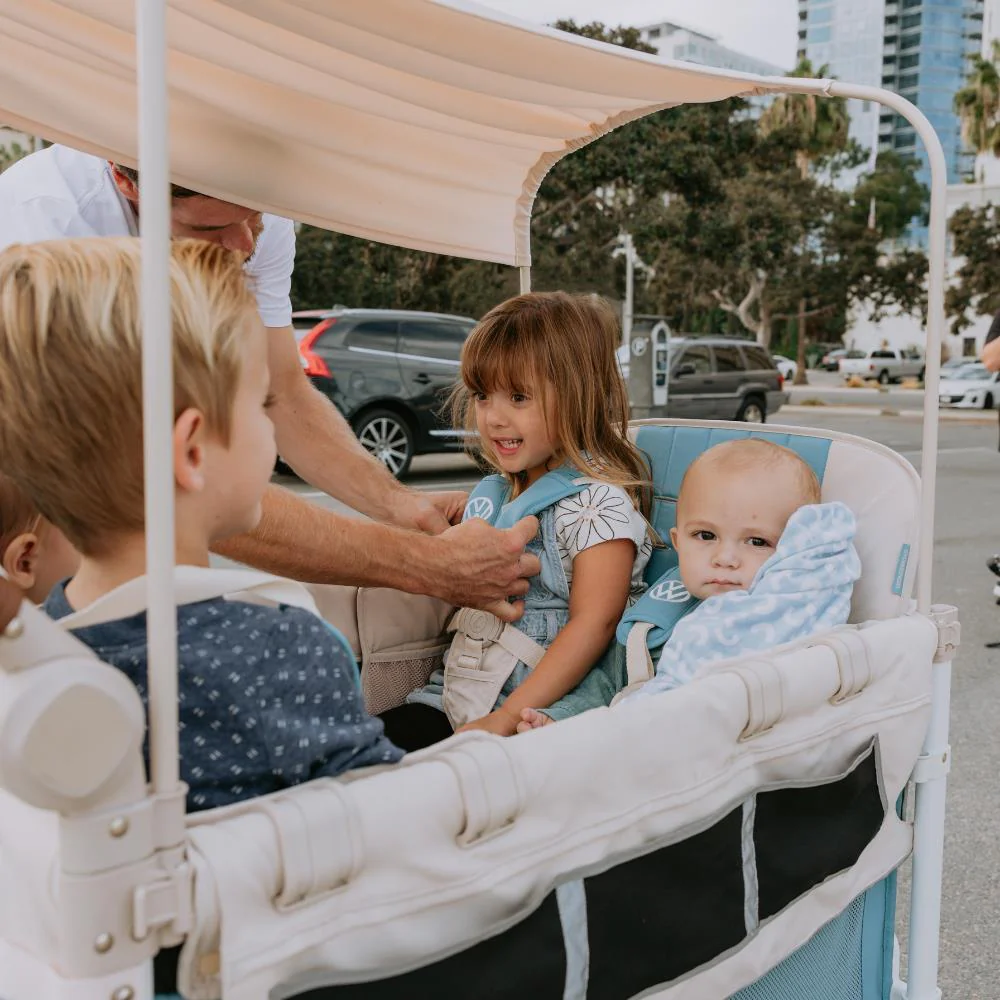 Wonderfold VW Stroller Wagon Blondie Blue 4 Lugares - Image 18
