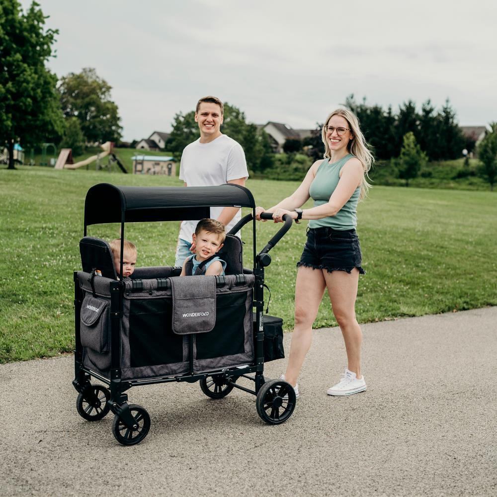 Wonderfold W2 Elite Stroller Wagon Charcoal Gray 2 Lugares - Image 12