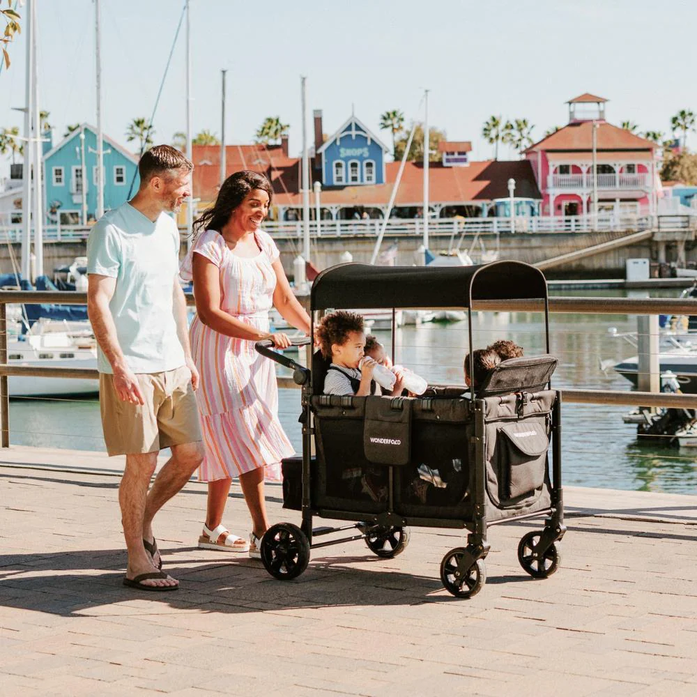 Wonderfold W4 Elite Stroller Wagon Volcanic Black 4 Lugares - Image 8